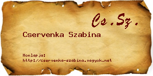Cservenka Szabina névjegykártya